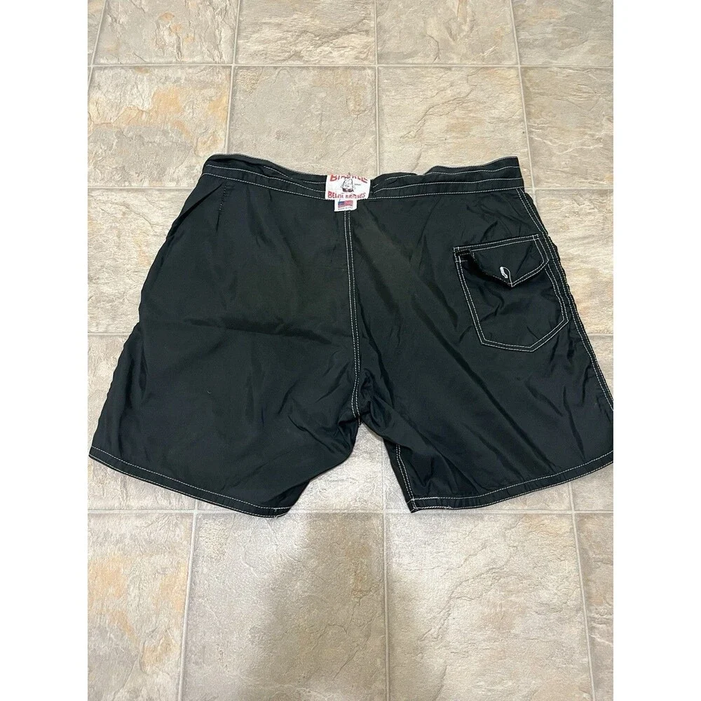 Vintage Birdwell Beach Britches Board Shorts in Black Men 38 Made in USA Beach